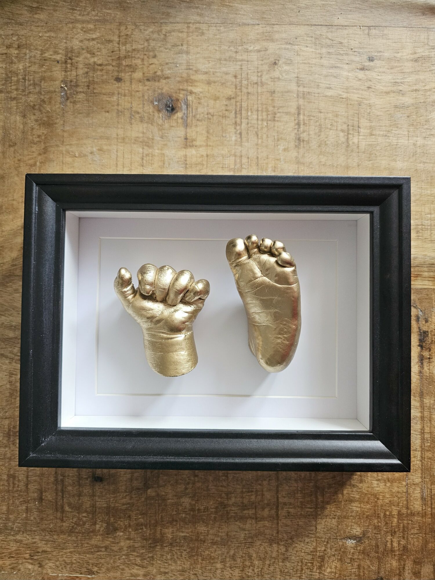 3D schilderij lijstje hand en voetafdruk