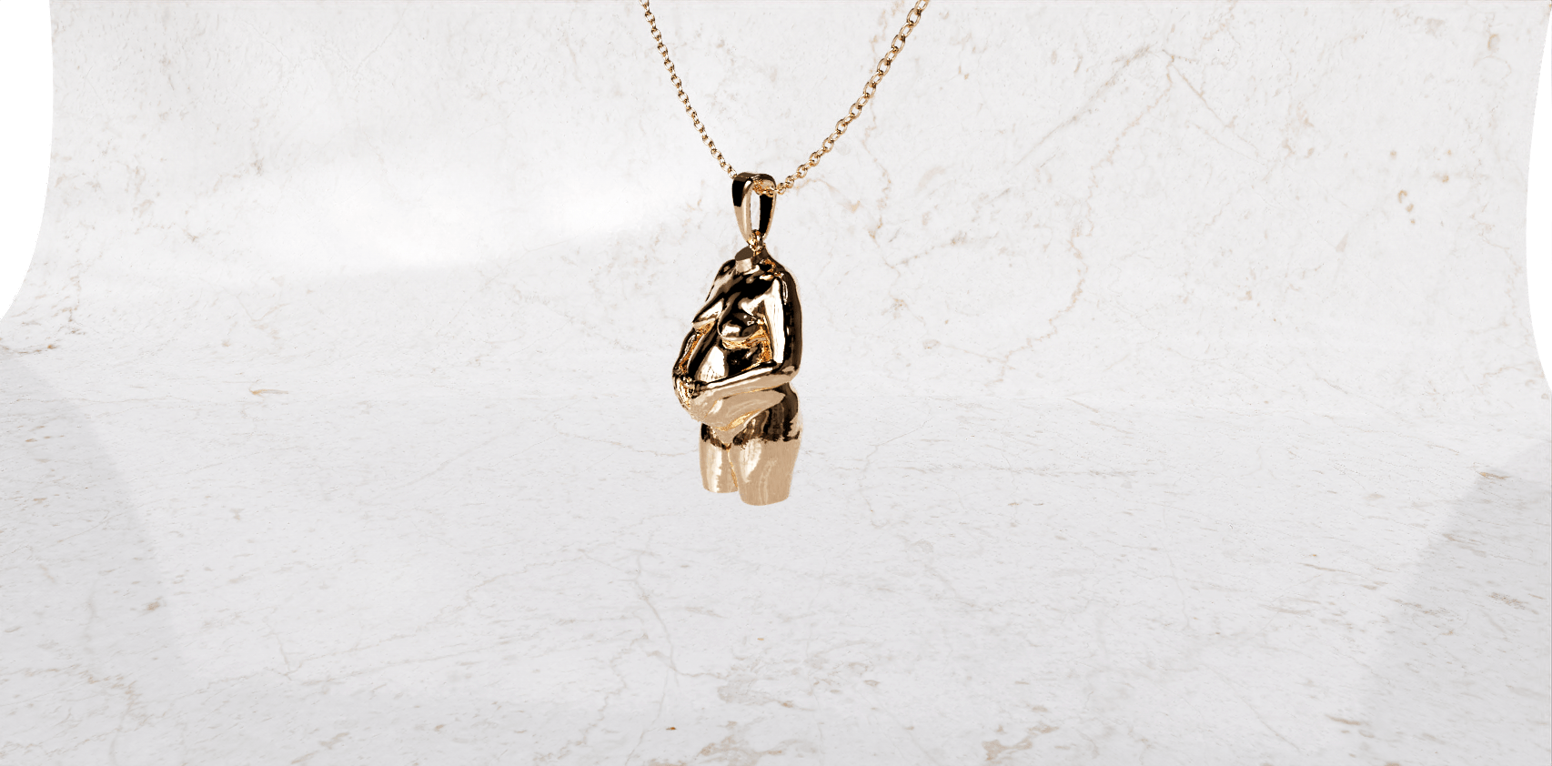 Bedel van zwangerschap aan ketting rosegoud Bedel van zwangerschap aan ketting rosegoud