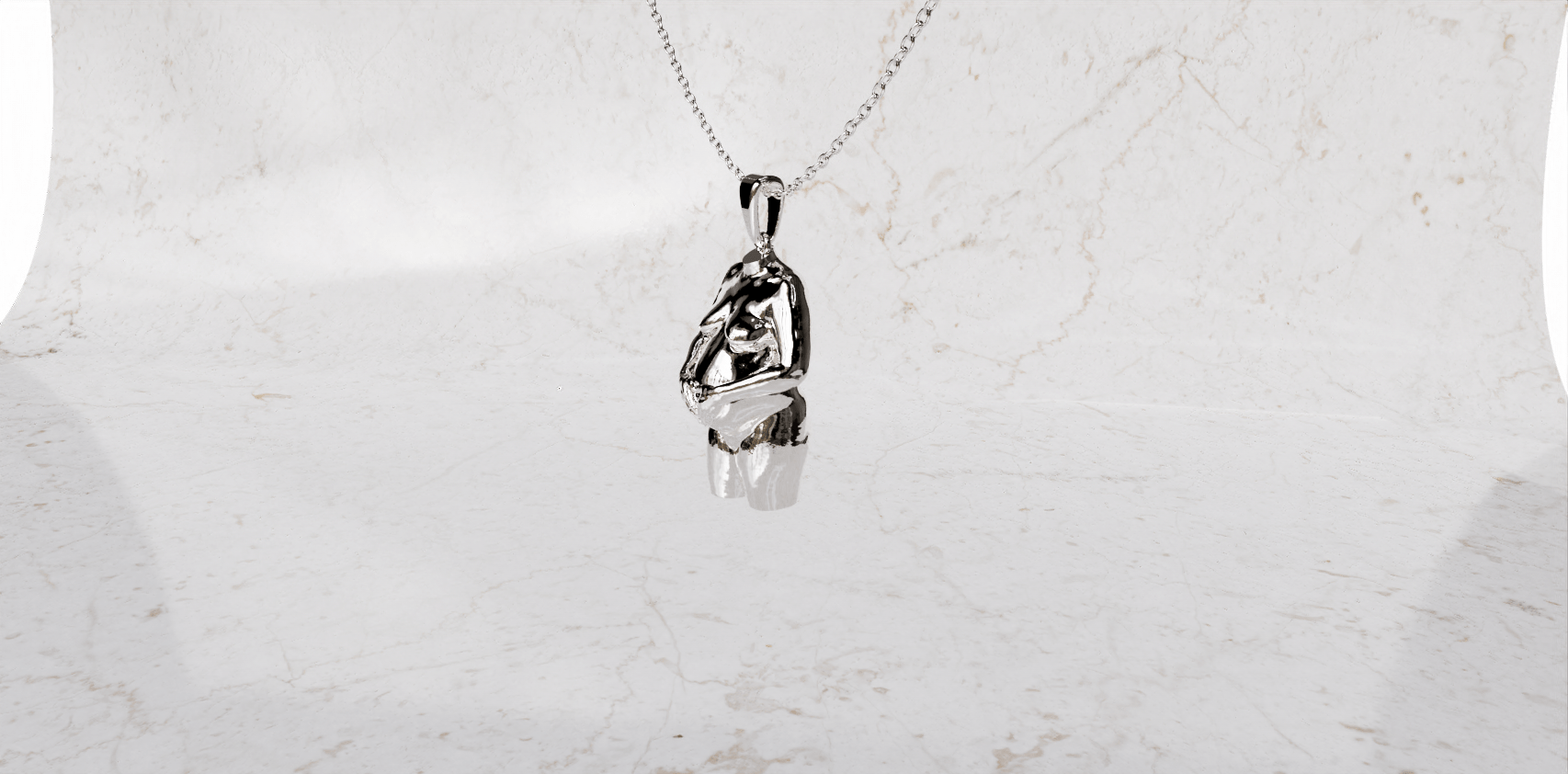 Bedel van zwangerschap aan ketting zilver Bedel van zwangerschap aan ketting zilver