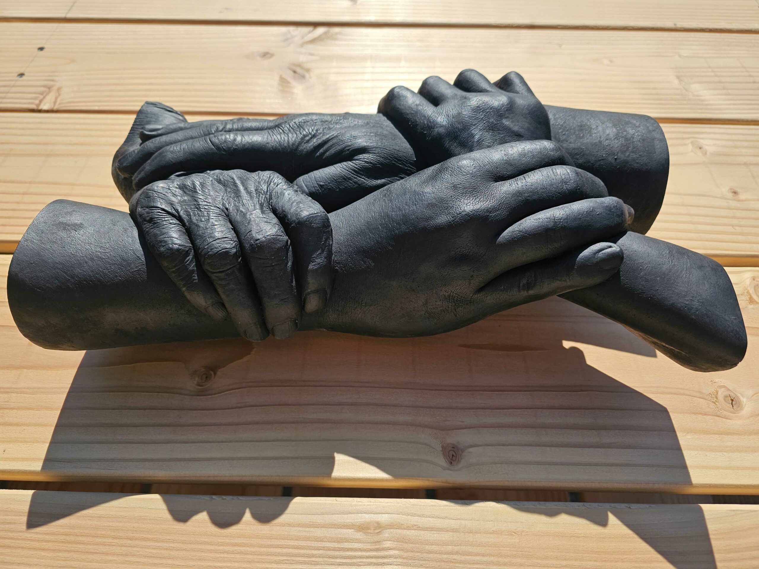 gezinsbeeld handbeeld 4 personen in zwart