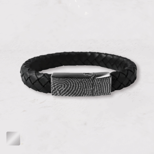 Heren armband met askamer en vingerafdruk