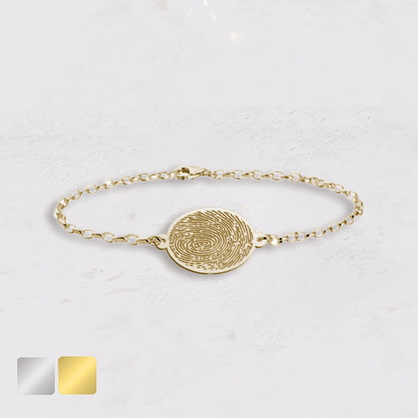 Armband ovaal met vingerafdruk goud