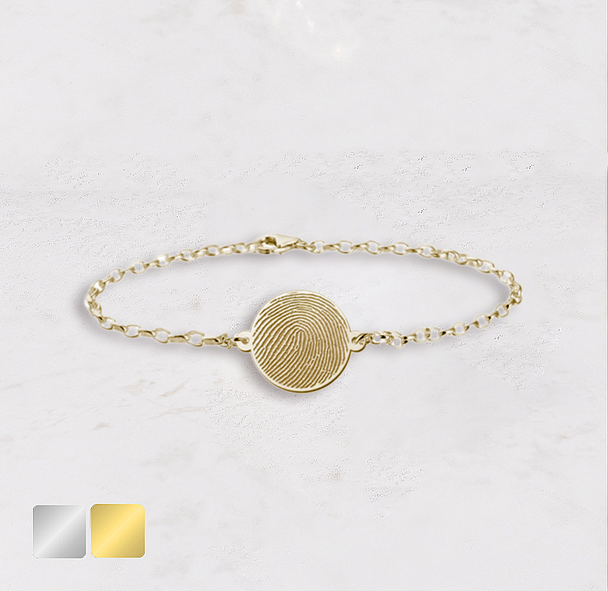 armband met rondje vingerafdruk