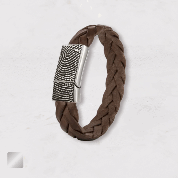 vingerafdruk armband van leer heren