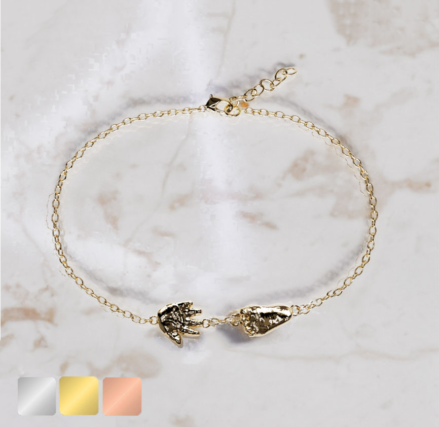 Armband met handje en voetje