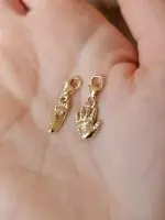 handje en voetje in het goud bedel voor aan armband