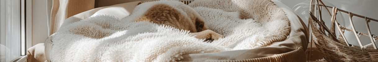 slapende hond in mand
