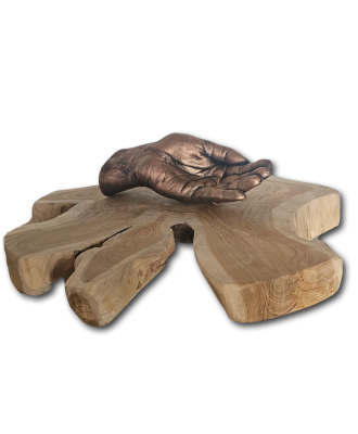Brons beeld bodycasting hand afdruk. Van je geliefde een beeldje laten maken
