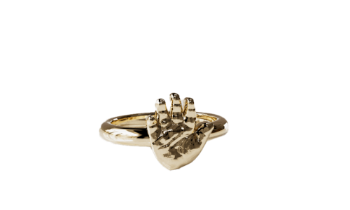 gouden ring met handafdruk baby